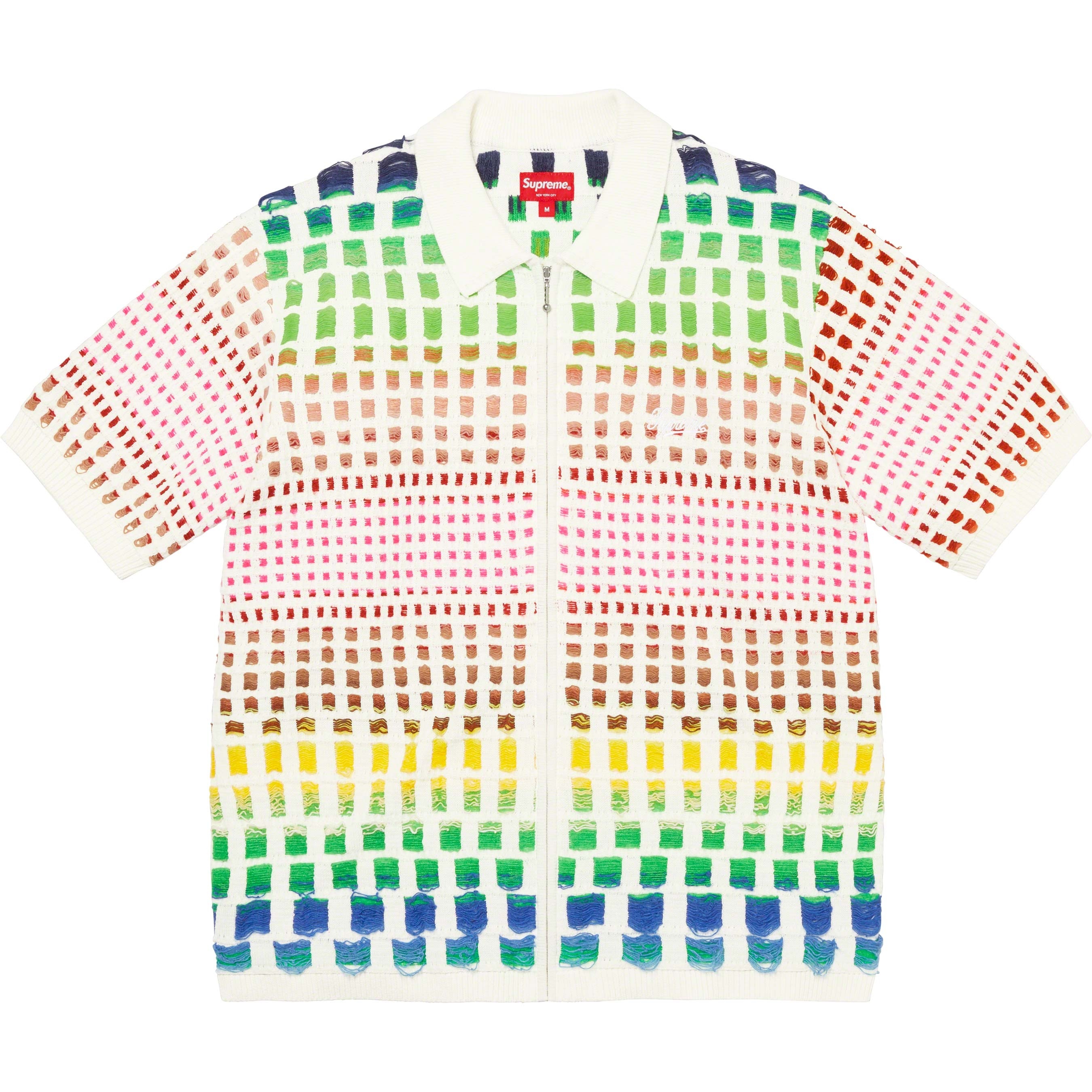 Gradient Grid Zip Up Polo view 8